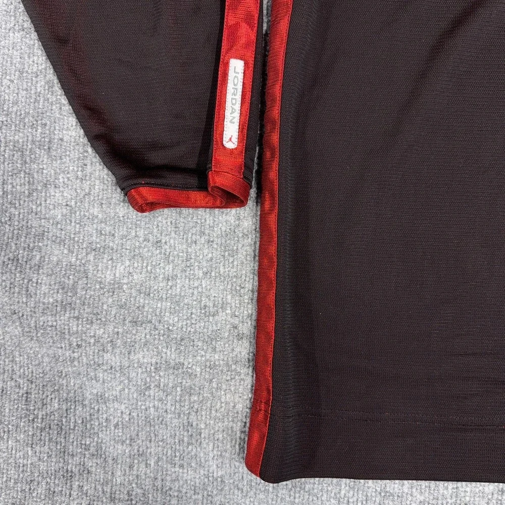 Vintage Air Jordan Shirt Mens Large Black Red Logo Golf‎ Nylon Training 1/4 Zip
